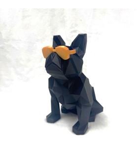 Figurine Opti'Dog | Bouledogue - Noir /Or – Impression 3D