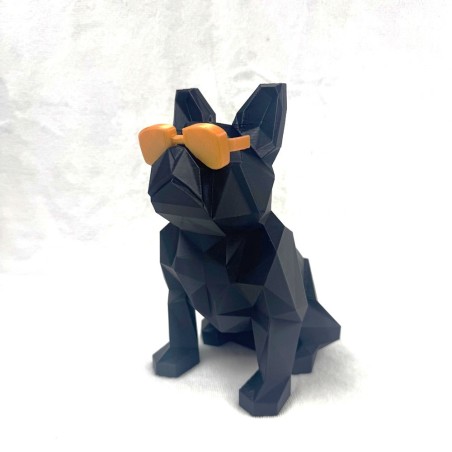 Figurine Opti'Dog | Bouledogue - Noir /Or – Impression 3D