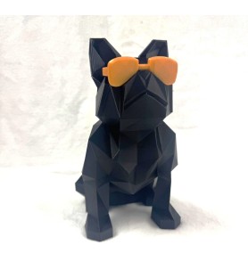 Figurine Opti'Dog | Bouledogue - Noir /Or – Impression 3D