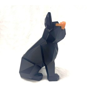 Figurine Opti'Dog | Bouledogue - Noir /Or – Impression 3D