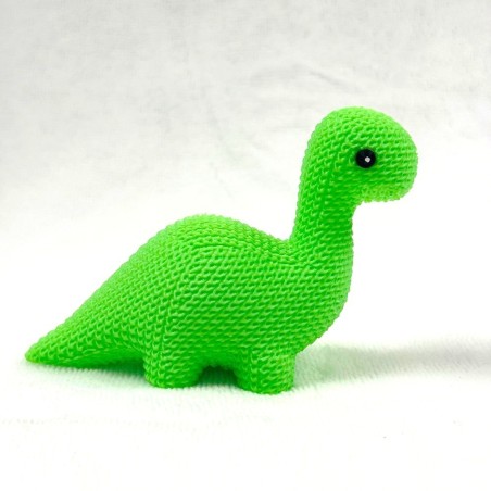 Figurine Brontino | Dinosaure brontosaure effet tricoté - Vert - Impression 3D