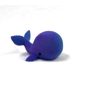 Figurine Whaloo | Baleine Effet Tricoté - Bleu/Violet - Impression 3D