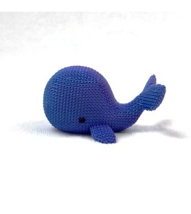 Figurine Whaloo | Baleine Effet Tricoté - Bleu/Violet - Impression 3D