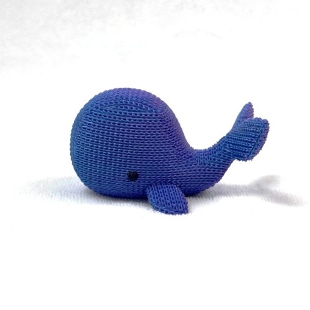 Figurine Whaloo | Baleine Effet Tricoté - Bleu/Violet - Impression 3D