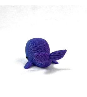 Figurine Whaloo | Baleine Effet Tricoté - Bleu/Violet - Impression 3D