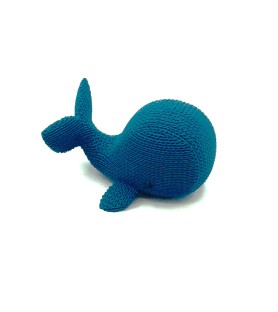 Figurine Whaloo | Baleine Effet Tricoté - Navy  - Impression 3D