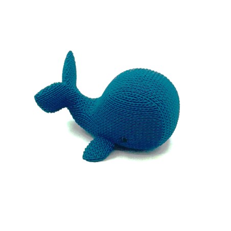 Figurine Whaloo | Baleine Effet Tricoté - Navy  - Impression 3D