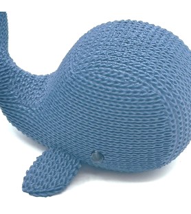 Figurine Whaloo | Baleine Effet Tricoté - Navy  - Impression 3D