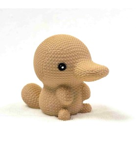 Figurine Ornipop | Ornithorynque effet tricoté - Beige - Impression 3D