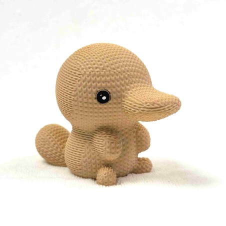 Figurine Ornipop | Ornithorynque effet tricoté - Beige - Impression 3D