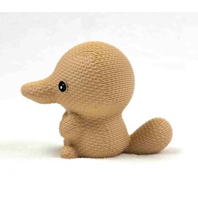 Figurine Ornipop | Ornithorynque effet tricoté - Beige - Impression 3D