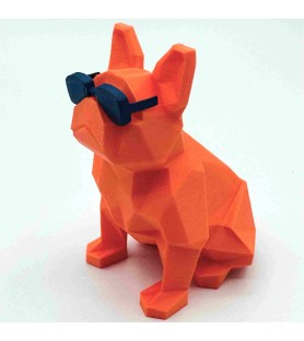 Figurine Opti'Dog | Bouledogue Français - Orange/Navy - Impression 3D