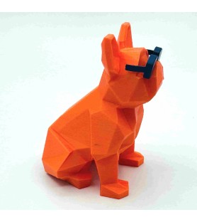 Figurine Opti'Dog | Bouledogue Français - Orange/Navy - Impression 3D
