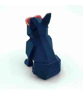 Figurine Opti'Dog | bouledogue français - Navy/Orange – Impression 3D