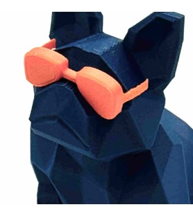 Figurine Opti'Dog | bouledogue français - Navy/Orange – Impression 3D