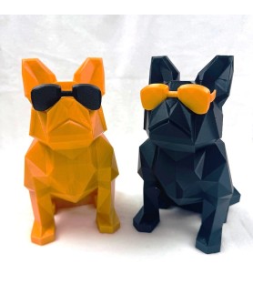 Figurine Opti'Dog | Bouledogue - Or/Noir – Impression 3D