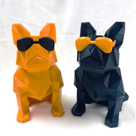 Figurine Opti'Dog | Bouledogue - Or/Noir – Impression 3D