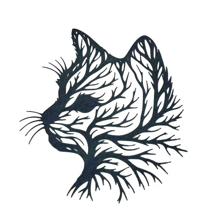 Art Mural - Chat Arbre de Vie
