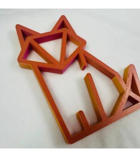 Art Mural - Renard origami - Oange