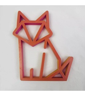 Art Mural - Renard origami - Oange