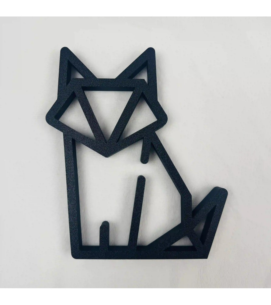 Art Mural - Renard origami - Noir