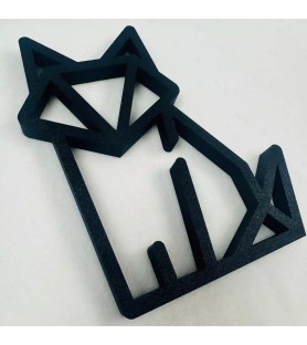 Art Mural - Renard origami - Noir