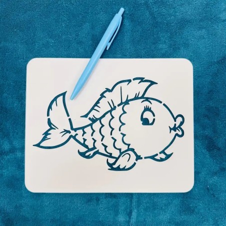 Pochoir animal poisson réutilisable