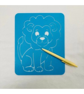 Pochoir animal lion réutilisable