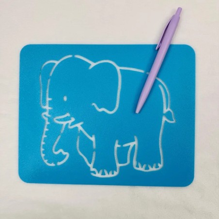 Pochoir animal éléphant réutilisable