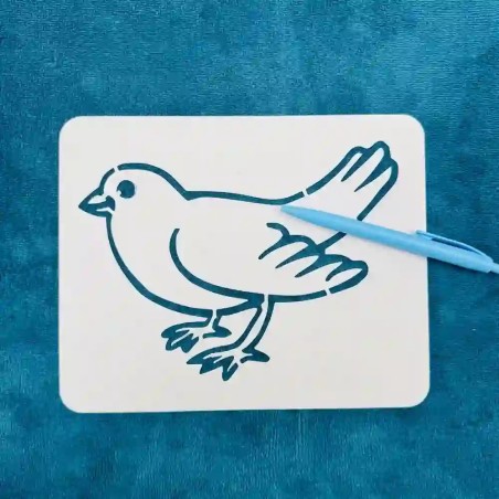 Pochoir animal canari réutilisable