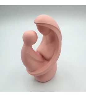 Sculpture mère/enfant - Rose