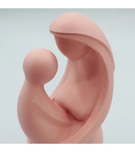 Sculpture mère/enfant - Rose