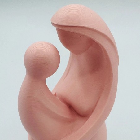 Sculpture mère/enfant - Rose