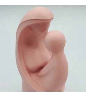 Sculpture mère/enfant - Rose