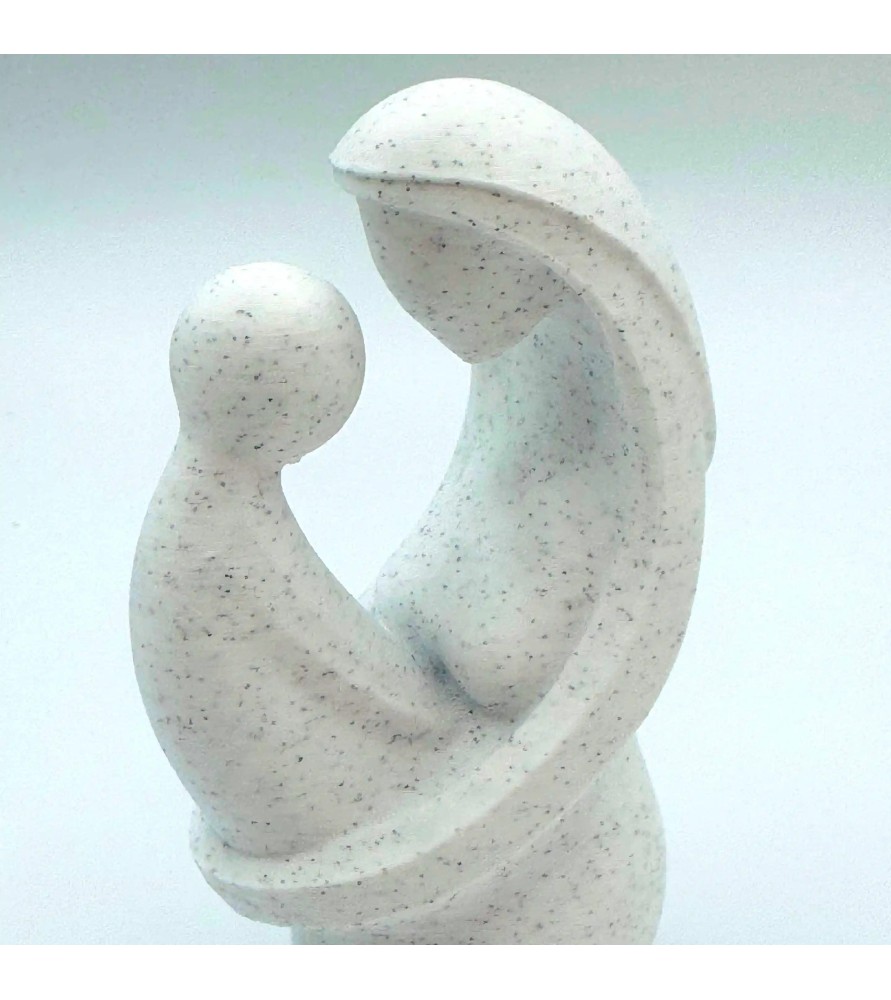 Sculpture mère/enfant - Blanc marbré Sculpture mère/enfant - Blanc marbré
