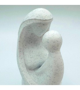 Sculpture mère/enfant - Blanc marbré