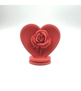 Une rose dans un coeur - Corail