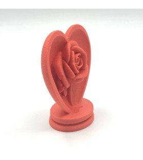 Une rose dans un coeur - Corail