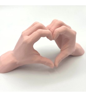 Les mains en cœur - Rose