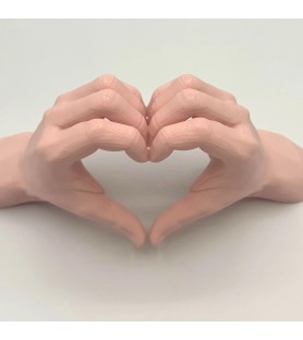 Les mains en cœur - Rose