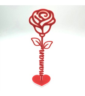 Maman sur une rose - Rouge