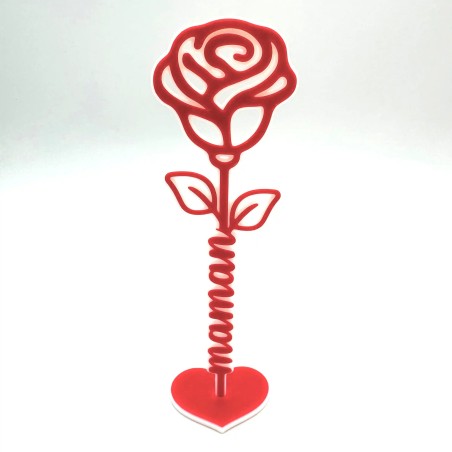 Maman sur une rose - Rouge