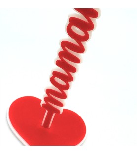 Maman sur une rose - Rouge