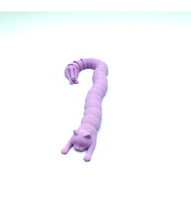 Chat Articulé Violet | Figurine Impression 3D effet tricoté - POMM créations