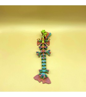 Carpe Koi Dragon Multicolore | Figurine 3D déco effet tricot - POMM créations