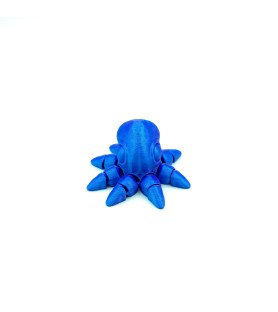 Cinder Octopus Bleu irisé | Figurine 3D aux reflets violets - POMM créations