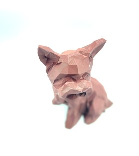 Tête York Origami marron | Figurine murale 3D design – POMM créations