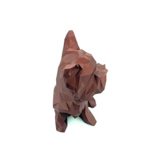 Tête York Origami marron | Figurine murale 3D design – POMM créations