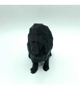 Tête Lion Origami noir M | Sculpture murale 3D design – POMM créations