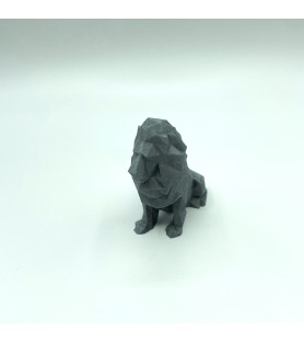 Tête Lion Origami noir S | Sculpture murale 3D design – POMM créations